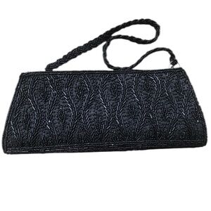 Vintage Black Beaded Handbag or Clutch